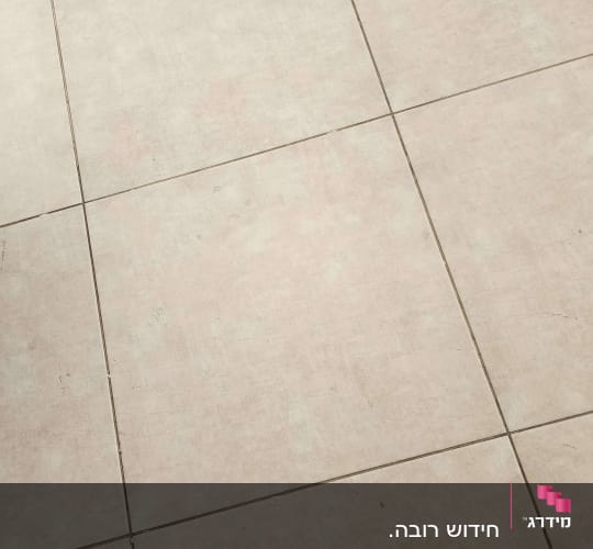 רצפת אריחים מרובעים בצבע בז